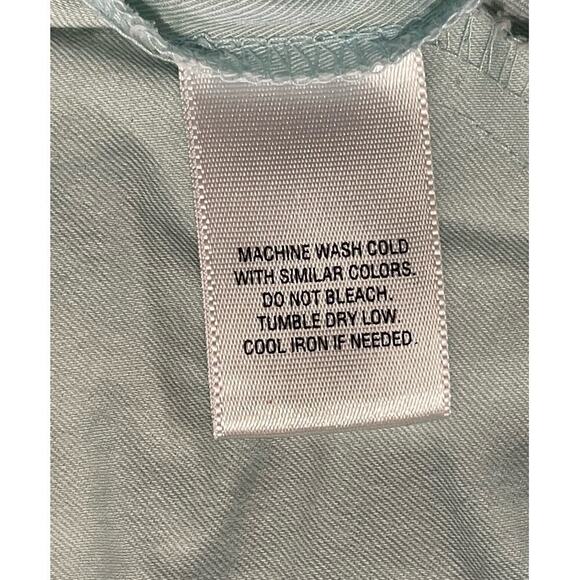 Apostrophe Womens Stretch Chino Pants Size 10 Cropped Pale Light Blue Cuffed Hem - Picture 7 of 9